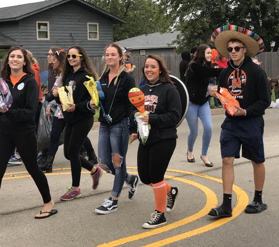 Spanish National Honor Society walked the parade holding a banner and dressed to represent their part of MCHS.  “Everyone involved in the group is awesome, and I hope people watching became interested in what we do as a club,” Caitlyn Kranz, junior, said. 