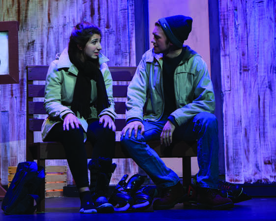 Seniors Shelby Weather and Nate Garner perform a scene for the fall play Almost, Maine.  The first performance is Nov. 4.
