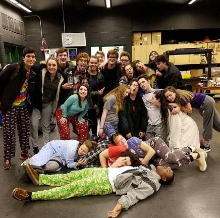 At a rehearsal over Thanksgiving Break, on Saturday, Nov. 26, the cast and crew of All-State production Sweeney Todd celebrated months of success with a pajama day.