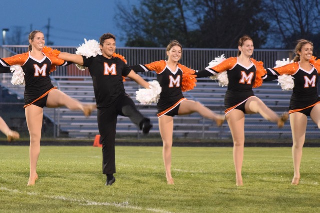 The varsity poms perform during Meet the Indians on Aug. 17. 