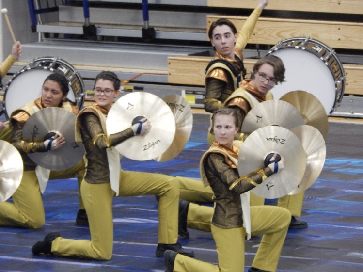 Indoor percussion performs earlier this year. Their world championship competition in Ohio was canceled due to the COVID-19 pandemic. 