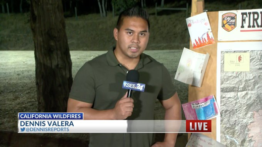 Dennis Valera, a 2010 MCHS graduate, reports on California wildfires for KSEE24/CBS47 in Fresno. 