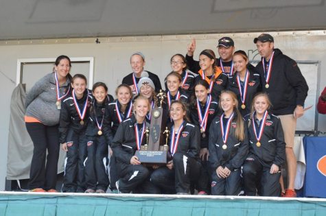 The girls cross country team won the state championship in 2015. 