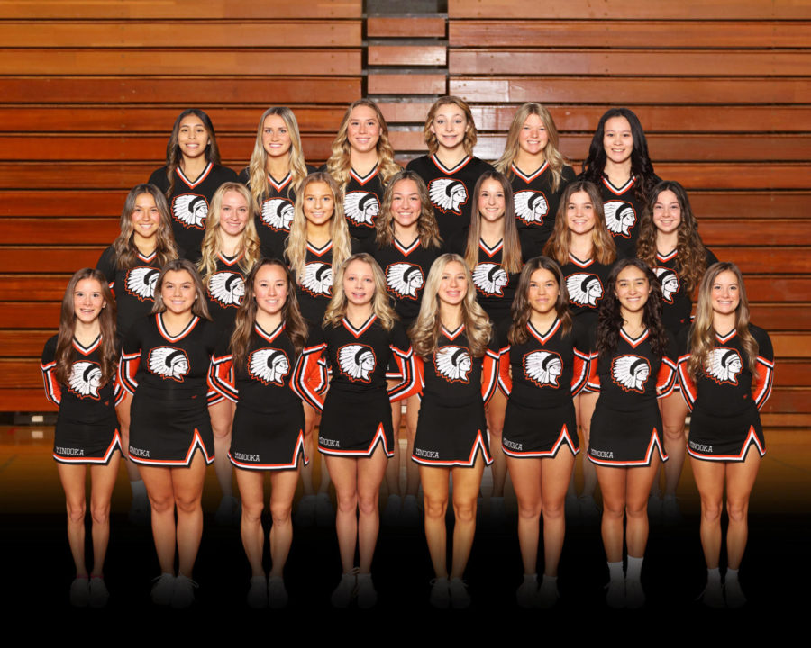 The varsity cheerleading team finished 8th in the state. 