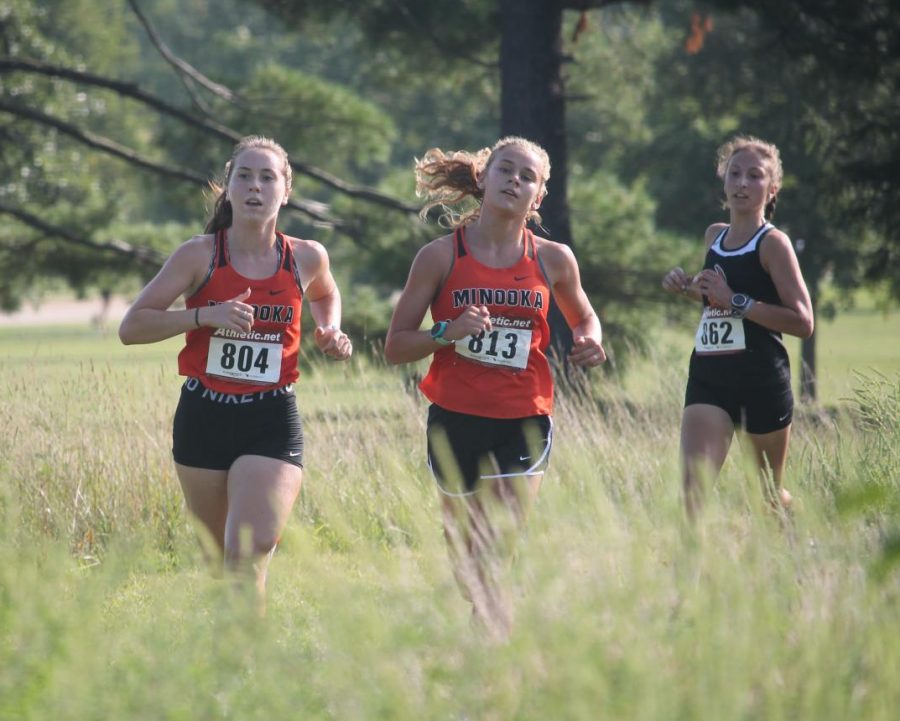 Jocelyn Host and Ella McCollom are two of the seven Minooka girls running in the state finals. 