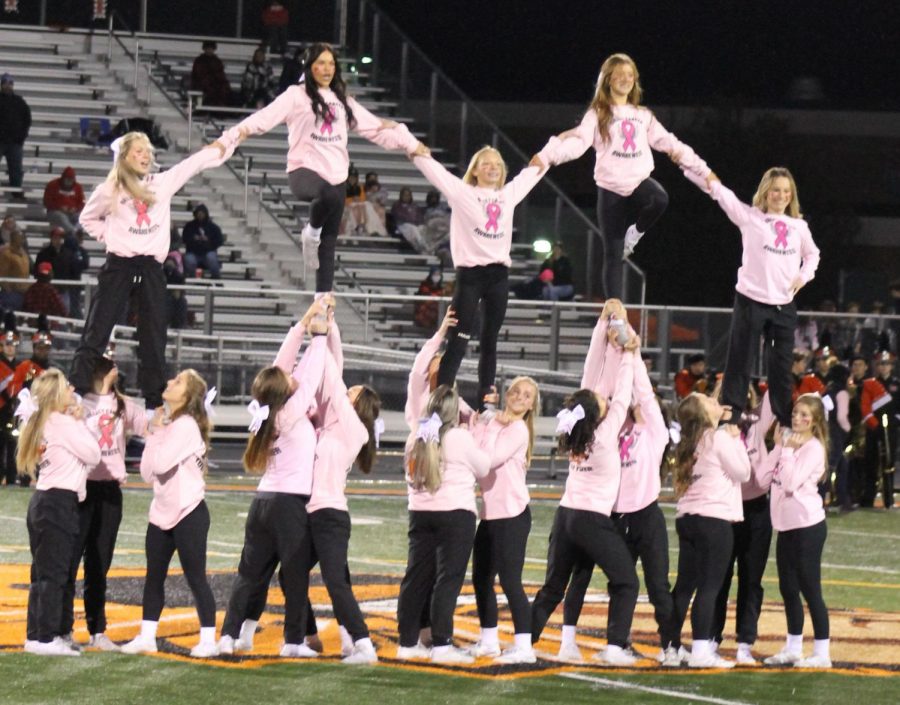 Cheerleaders perform at halftime of the West Aurora football game on Oct. 22.